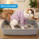 FEimaX Cat Recovery Suit for Spay Abdominal Wounds, Kitten Onesie Bodysuit with Zipper for Female and Male Cats After Surgery, Anti-Licking Pet Surgical Pajamas Long Sleeve Front Leg Prevent Shedding L
