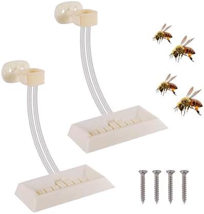 Pack of 2, 2 Set Bee Feeder for Hives Automatic Beekeeping Feeder Beehive Internal Bee Water Feeder for Feeding Sugar Syrup or Water to Bee Hives