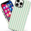 Magnetic for iPhone 17 Pro Case Cute Stripes Phone Case, Light Green