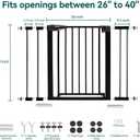 Babelio PressGuard Baby Gate for Stairs, 30"Tall 26"-40" Wide, Black