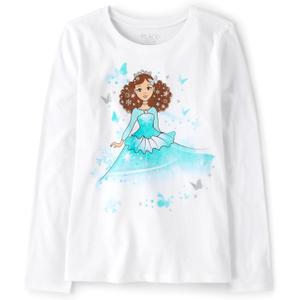 The Children's Place Girls Unicorns,Sports,Princess Long Sleeve Graphic T-Shirts (White, XXL)