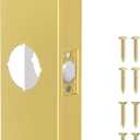 Door Knob Reinforcement Plate, Polished Gold, Fits 1-3/4" Doors, 2-3/8" Backset, Door Lock and Door Knob Cover Plate, Deadbolt Cover Plate Reinforce and Repair Wood or Metal Doors (NSHL-60-45)