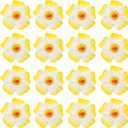 PATIKIL Hawaiian Hibiscus Flowers, 16 Pack Artificial Flowers Hair Clip DIY Foam Hibiscus Flower for Tabletop Decoration Party Favors Supplies, White/Yellow