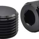 EVIL ENERGY 3/8" NPT Plugs Aluminum Socket Allen Head Black, Pack of 2