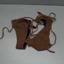 One Piece Swimsuit, Sexy High Cut Monokini, Rave Outfits, Tan Through Swimwear Slingshot Cutout Thong Tie Bikini (Large, Brown)