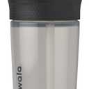 Owala Kids BPA-Free Plastic Tumbler with Spill Resistant Flexible Straw, Easy to Clean, Kids Water Bottle, Great for Travel, Dishwasher Safe, 15 Oz, Black and Gray (Skate Park)