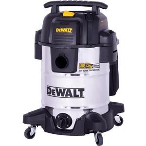 DEWALT 10 Gallon STEALTHSONIC Wet and Dry Shop Vacuum, Ultra Quiet Heavy Duty With Attachments, Powerful Outdoor Vac for Car, Garage, Workshop, Jobsite, Patio, DXV10S-QT, 5 Peak HP