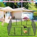 Dog Playpen, 32inch 10 Panels Outdoor Dog Fence Indoor Dog Pen Anti-Rust Pet Puppy Pen Dog Exercise Pen with Lock for Medium Small Dogs, Portable Pet Fence for Yard RV Camping