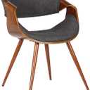 Armen Living Butterfly Mid-Century Dining Chair in Walnut Finish and Charcoal FabricArmen Living Butterfly Mid-Century Dining Chair in Walnut Finish and Charcoal Fabric, Single ,22"D x 21"W x 29"H