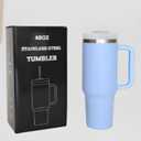 40oz Stainless Steel Tumbler with Handle, Travel Mug (Light Blue)