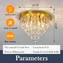 YYJLX Modern Crustal Ceiling Light Fixture Large Flush Mount Ceiling Light 6 Light Ceiling Chandelier for Bedroom Foyer Living Room Dining Room Kitchen., 15.74"