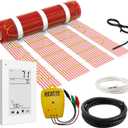 80 sqft HEATIT Warmmat Electric Radiant Self-adhesive Floor Heat Heating System & ET-72 Thermostat & Alarm Monitor