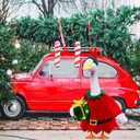 Christmas Porch Goose Outfits,2 Pcs/Set Toy Soldier Style Goose Clothes with Pointed Hat and Gift Box Fits 23" Lawn Goose Statue,Red Christmas Outdoor Goose Costume,Yard Patio Garden Xmas Decor