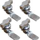 Thumb Operated Offset Cam Lock, Stainless Steel Keyless, Metal Replacement Lock Cylinder for RV Compartment Camper Storage Door Cabinet Mailbox Drawer Latch (4pcs)