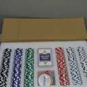 300 Pcs Poker Chips Set for Texas Holdem, 11.5g Clay Chips with Aluminum Carrying Case, Playing Cards & Game Buttons, 9.5 inches by 16 inches