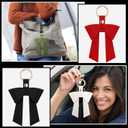 2 x 4 Pcs Bow Leather Charm for Bag Purse Handbag, Bow Keychain Thank You Appreciation Gift Elegant Bag Cute Charm Car Key Ring for Teacher Women Accessories Graduation Gift