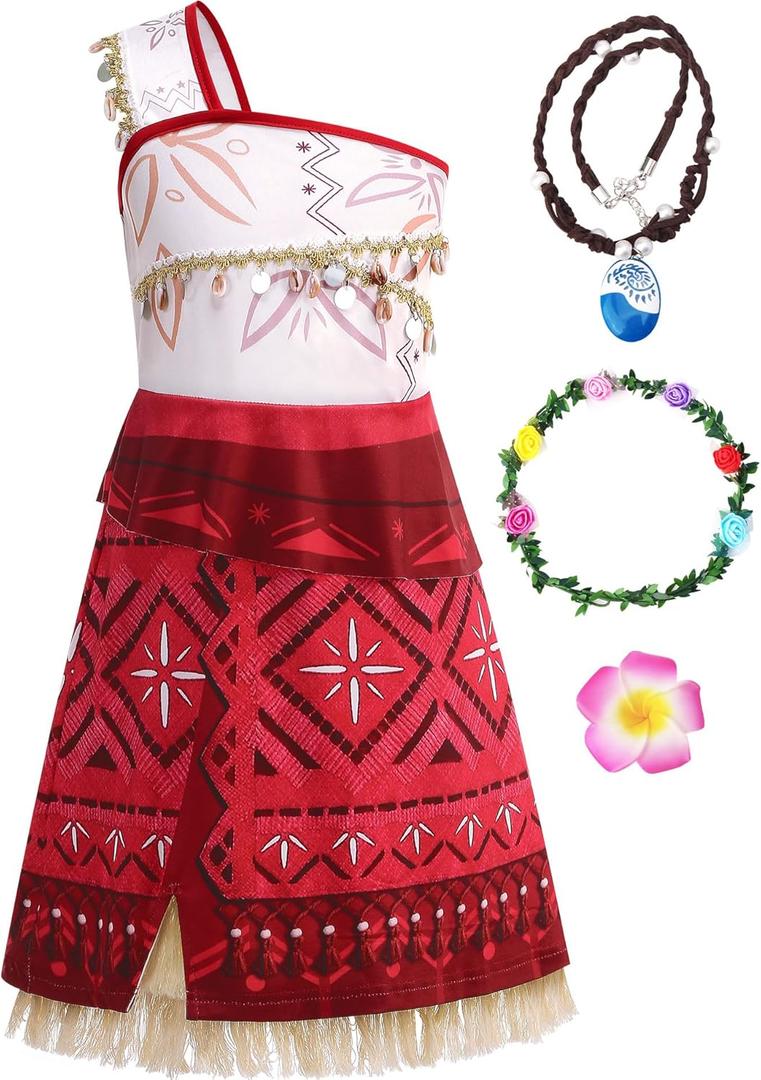 Princess Costume for Girls,Princess Dress for Kids Birthday Dress up Outfits,Halloween Costume for Girls Kids (7-8 Years)