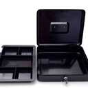 SentrySafe Black Money Saving Box with Cash Tray and Key Lock, Portable Safe Box with Carrying Handle, 0.21 Cubic Feet, 3.75 x 12 x 9.3 Inches, CB-12