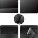 5-in-1 Tablets Decals Sticker for iPad Pro M4 2024 (A2836/A2837) 11 inch Magic Keyboard Protective Skin(Black) with Waterproof Transparent TPU Keyboard Cover