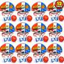 ArtCreativity Mini Basketball Game (12 Sets) Each Set Includes 1 Mini Ball, 1 Back Board Net, & Mounting Tape, Indoor Basketball Hoop for Kids, Basketball Party Favors, Best Gift for Boys and Girls