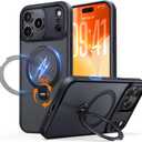 for iPhone 17 Pro Case: with 360 Spin Magnetic Stand, Camera Control Button, Fit for MagSafe, Military Drop Protection, Protective Slim Phone Cover for 17Pro with Ring Kickstand, 6.3", Black