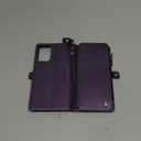 Defencase Compatible with Moto G 5G 2024 Case, RFID Blocking Wallet Case for Motorola Moto G 5G 2024 Fashion PU Leather Flip Strap Zipper Card Holder Phone Case for Women, Purple