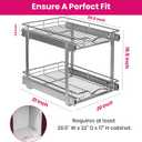 2-Tier Pull-Out Cabinet Organizer with Heavy-Duty Steel Frame, Full-Extension Sliding Shelves, Holds 100 lbs, Easy Install for Kitchen, Pantry & Under Sink Cabinets, 20" W x 21D x 16.5" H