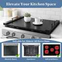 Black Stove Top Cover for Gas & Electric Range | 30"x22" Wooden Noodle Board with Handles | Multi-Layered Wood Kitchen Space Saver