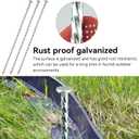 14-Inch Spiral Heavy-Duty Landscape Stakes, 50 Pack Galvanized Metal Landscape Spikes Edging Anchoring for Paver Edging, Weed Barrier, Artificial Turf, Garden Landscape