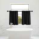 PONY DANCE Black Small Blackout Curtains for Kitchen Windows, Short Curtains for Bathroom, Thermal Insulated Window Curtains Tiers for Basement, W 29 x L 36, Black,2 PCS