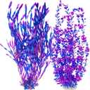 Hamiledyi Tall Aquarium Plants 23 Inches - Fish Tank Decorations, Artificial Green Water Plants Grass Cluster, Soft Plastic Fake Decor 2PCSPurple Style C