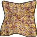 MEANBEAUTY Head Scarf for Women Like Silk Scarf Square Scarves Satin Bandanas Neck Scarfs 27.5 Inch with Gift Packed (Sunflower/Yellow/Green)