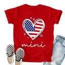 TIEEI 4th of July Shirts American Flag Kids T-Shirt Patriotic Tee Tops (Red)