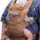 Ergonomic Lumbar Support Baby Carrier for Infants to Toddlers (8-33 lbs), Cozy and Lightweight Military Baby Carrier for Big and Tall Parents- Coyote Brown
