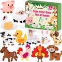 YEETIN Sewing Kit for Kids Ages 6+, Beginner Felt Sewing Craft Kit, DIY Farm Stuffed Animals Making Set, Learn to Sew Gifts for Birthday