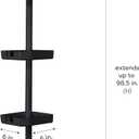 Bath Bliss 4 Tier Aluminum Tension Corner Shower Organizer Caddy in Matte Black, Expands 4 to 8.4 feet