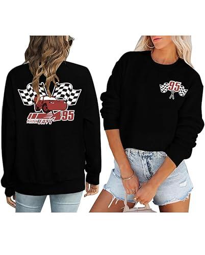 YHHR Car sweatshirt Magical King Dom Car Racer Long Sleeve Shirt Trendy Cars Graphic Pullover Autumn Vacation Trip Tops Black, Large