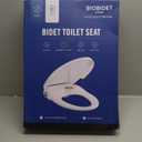 Bio Bidet Slim Zero Non Electric Bidet Toilet Seat Elongated, Low Profile Seat with Slow Close Lid, Battery Powered Night Light, Dual Nozzles, White