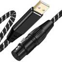 USB Microphone Cable,XLR to US-B Cable 6.6Ft,XL-R Female to USB A Mic Link Converter Cable for Microphones or Recording Karaoke Sing (6.6Feet)