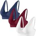 Topwhere Lace Cotton Sleep Bras for Women, Maternity Nursing Bras, Pregnancy Support Bra with Adjustable Straps, Size M