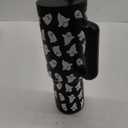 Simple Modern Halloween 40 oz Tumbler with Handle and Straw Lid  Insulated Cup Stainless Steel Water Bottle Travel Mug Cupholder Use  Gifts for Women  Trek Collection  Black and White Ghosts