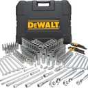 DEWALT Mechanics Tools Kit and Socket Set, 204-Piece Dewalt Tool Set , 1/4" & 3/8" & 1/2" Drive, Metric/ SAE Deep and Shallow Sockets, 3/8" Hex Bits, Torx Bits, Spark Plugs, Wrenches (DWMT72165)