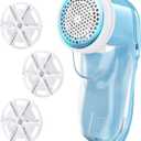 Fabric Shaver, Electric Lint Remover with 3 Replacement 6-Leaf Blades, USB Rechargeable Sweater Shaver, Lint Shaver, Cordless Clothes Shaver Pilling Remover, Fabric Defuzzer for Clothing, Furniture