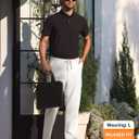ISEEGZ 30" Men's Linen Pants Casual Dress Pants Drawstring Lightweight Business Trousers with 4 Pockets Beach Summer (White, M)