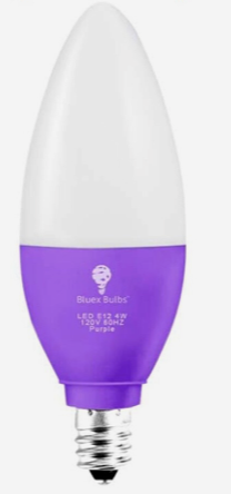 6 Pack BlueX LED Candle Purple Light Bulb - 4W (40Watt Equivalent) - E12 Base Purple LED Purple Bulb, Party Decoration, Porch, Home Lighting, Holiday Lighting, Chandelier Light Bulbs, Candelabra Bulbs