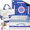 166 American Mahjong Tiles Set with Mat, Racks and Accessories, 1.2 inches