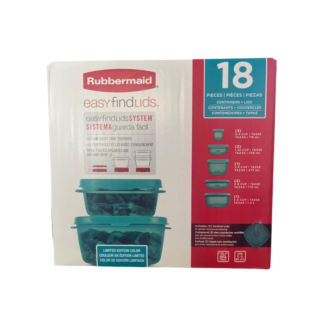 Rubbermaid Easy Finds Lids 18-Pc. Turquoise Set