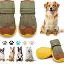 Dog Boots for Large Dogs, Medium Dog Boots & Paw Protectors for Hardwood Floors, Outdoor Dog Booties for Hot Pavement Winter Snow Hiking, Dog Shoes with Reflective Strips