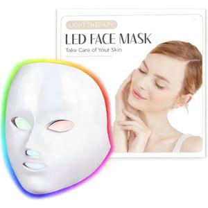 SDKWDH Red Light Mask for Face, 7 Modes Face Mask Light, 850nm Infrared & Red Light Masks, Light Skin Care At Home