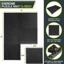 ProsourceFit Exercise Puzzle Mat -inch, EVA Interlocking Foam Floor Tiles for Home Gym, Workout Equipment, Kids Play Areas, Black, 24 SQ FT - 6 Tiles